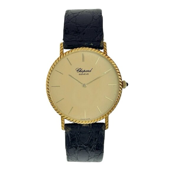 Chopard Geneve 18k Gold Champagne Dial 32mm Quartz Men's Watch 1077 - Picture 1 of 7